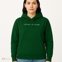 Jesus Is King Subtle Christian Minimalist Religious Hoodie thumb 5
