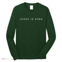 Jesus Is King Subtle Christian Minimalist Religious Long Sleeve Shirt thumb 0