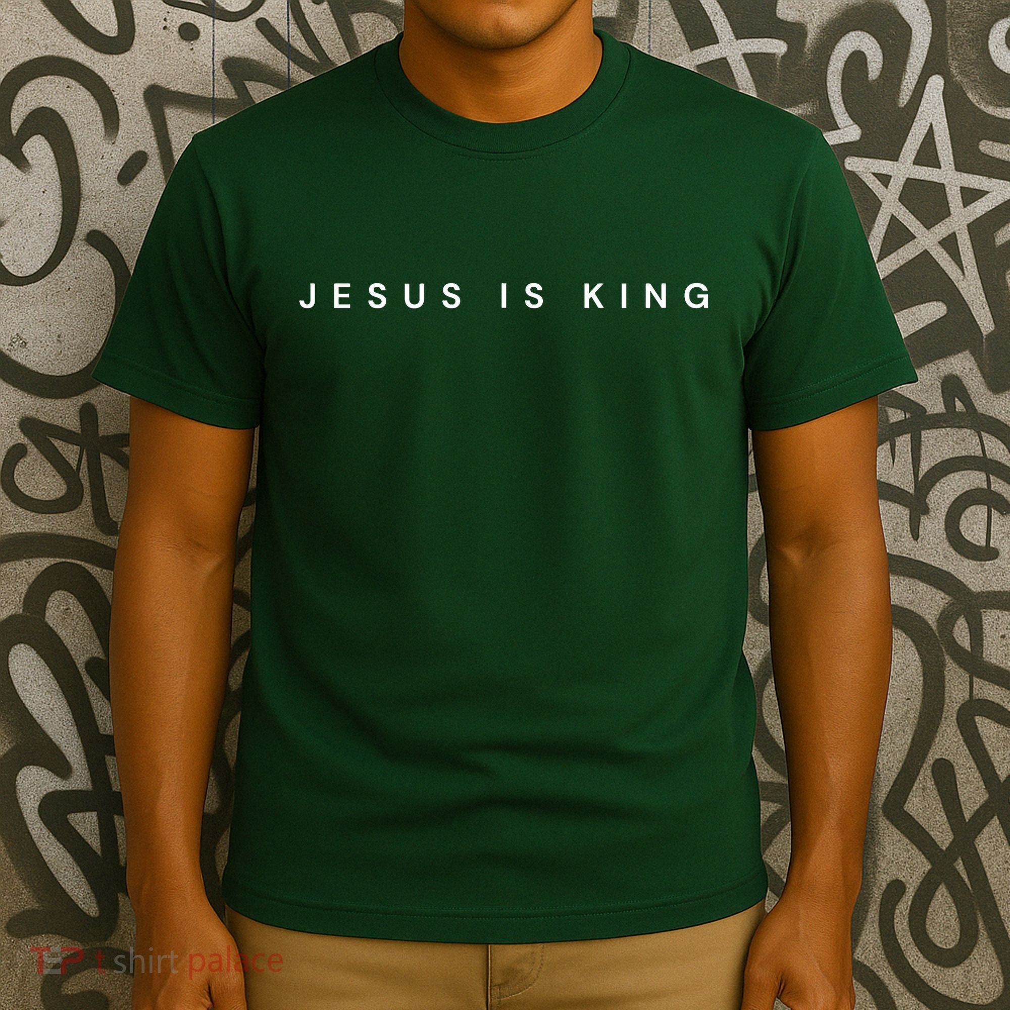 Jesus Is King Subtle Christian Minimalist Religious T-Shirt