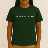 Jesus Is King Subtle Christian Minimalist Religious T-Shirt thumb 4