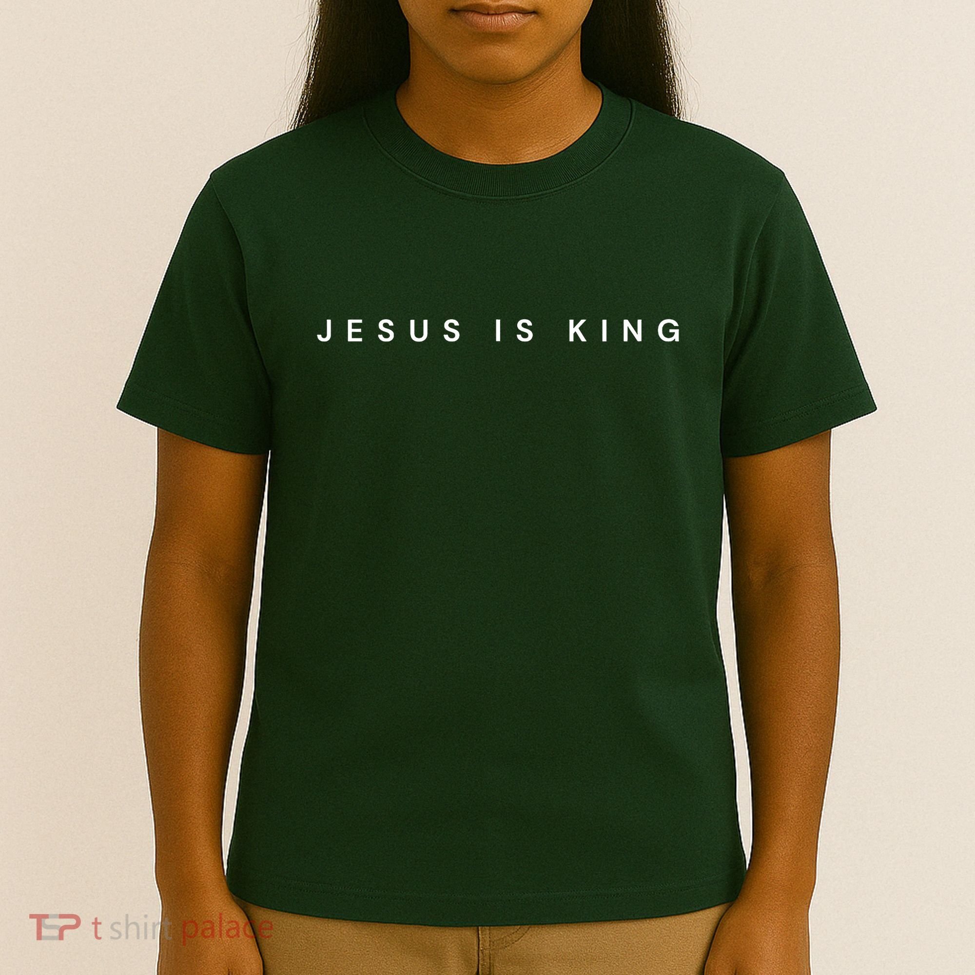 Jesus Is King Subtle Christian Minimalist Religious T-Shirt