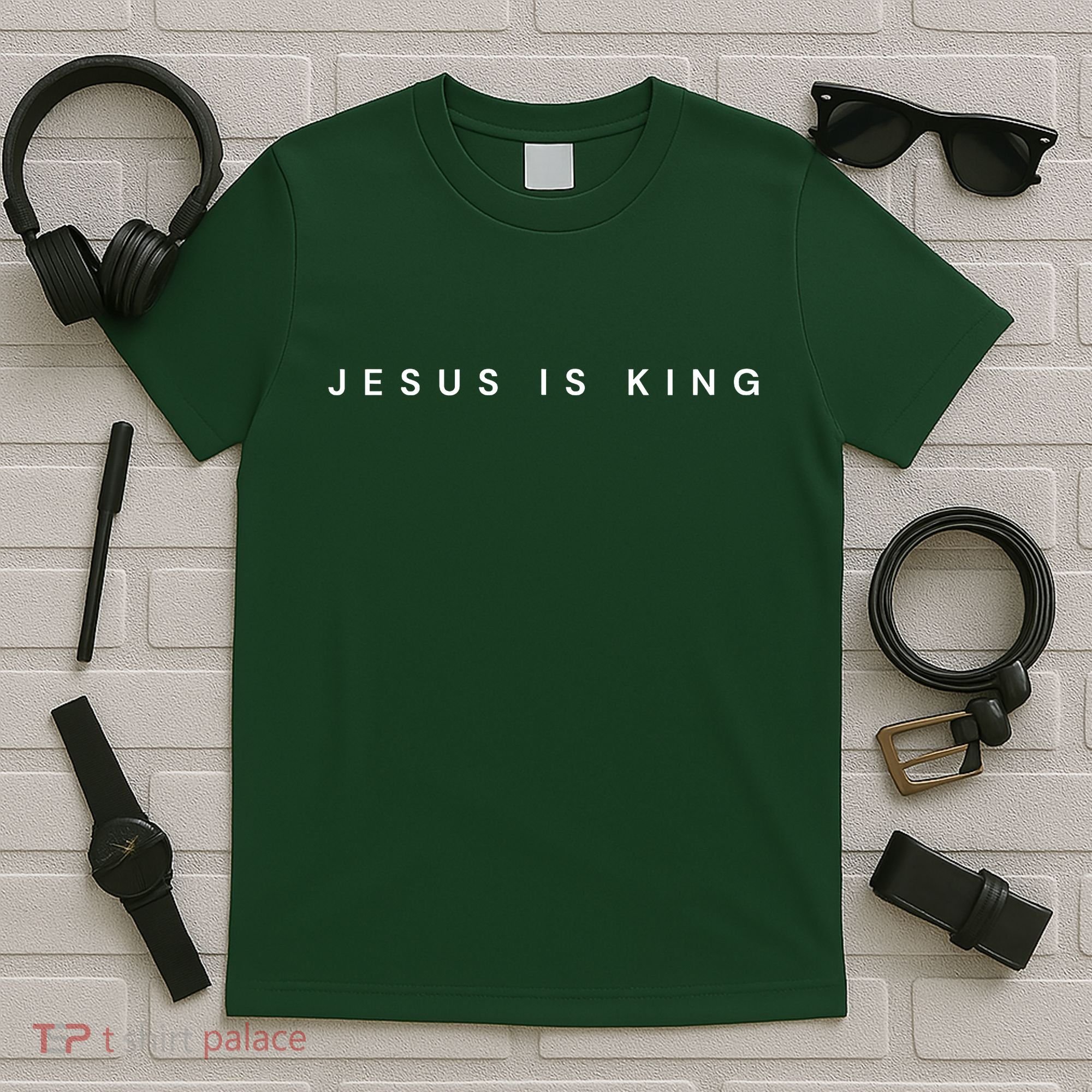 Jesus Is King Subtle Christian Minimalist Religious T-Shirt