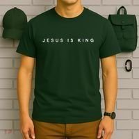 Jesus Is King Subtle Christian Minimalist Religious T-Shirt thumb 6