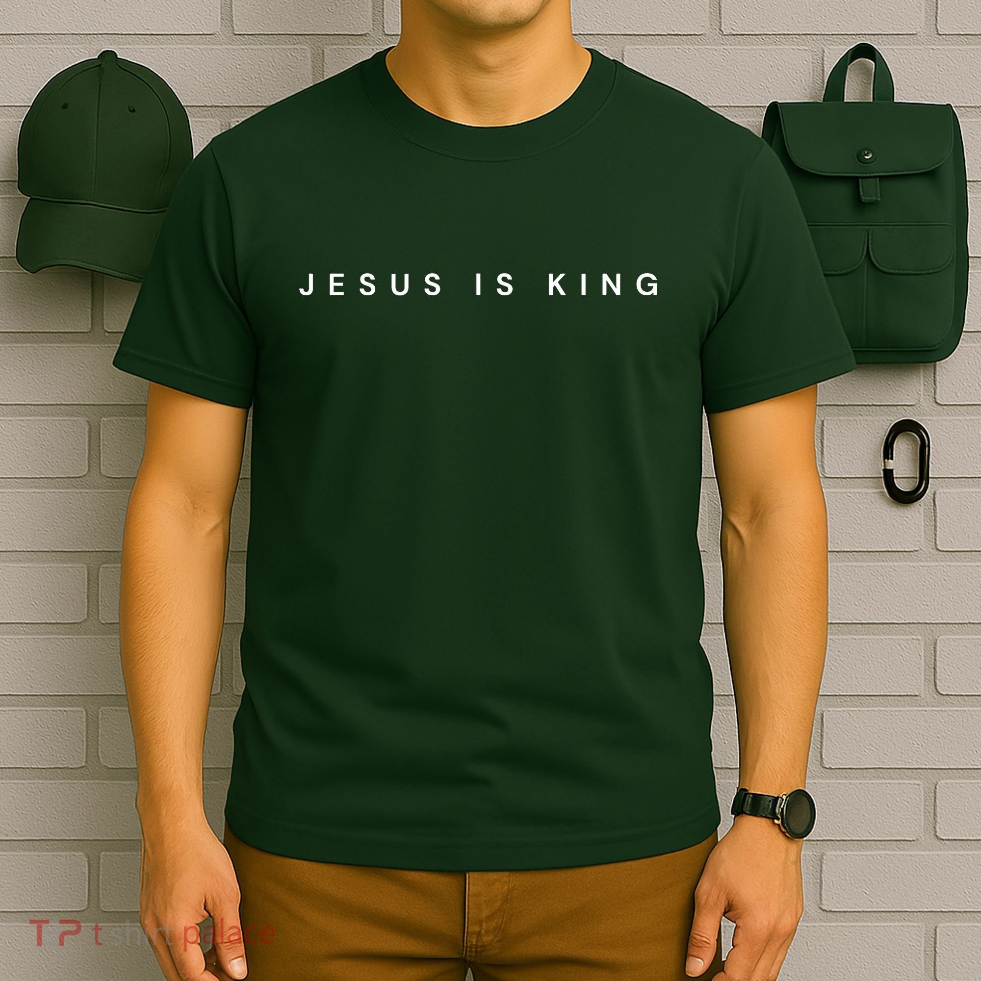 Jesus Is King Subtle Christian Minimalist Religious T-Shirt