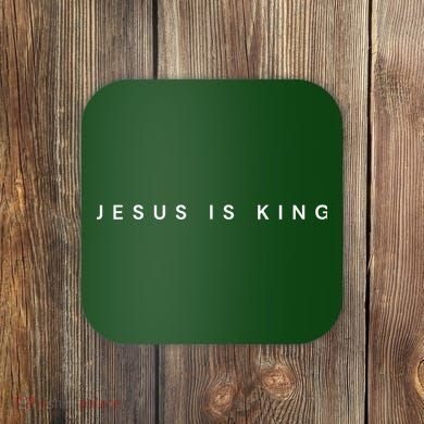 Jesus Is King Subtle Christian Minimalist Religious Coaster
