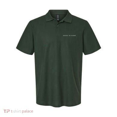 Jesus Is King Subtle Christian Minimalist Religious Polo