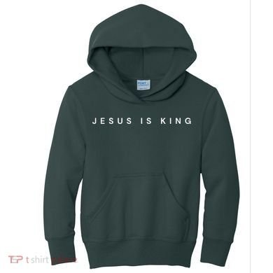 Jesus Is King Subtle Christian Minimalist Religious Kids Hoodie