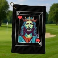 Jesus Is King Golf Towel thumb 1