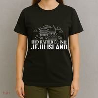 Jeju Island Korea City Skyline Map Travel T-Shirt thumb 4