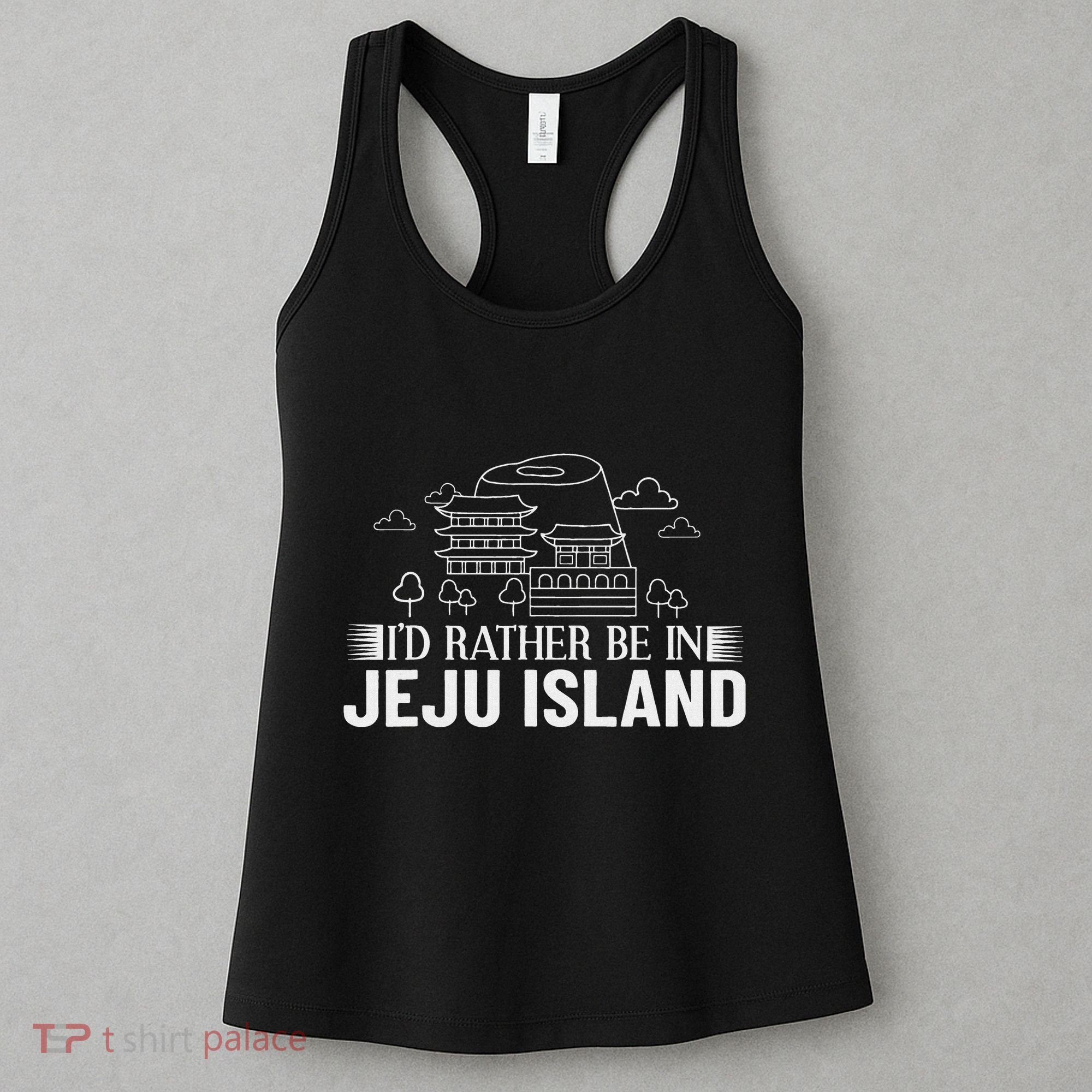 Jeju Island Korea City Skyline Map Travel Women's Tank Top