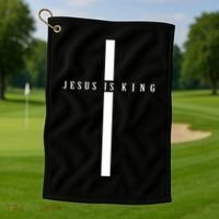 Jesus Is King Golf Towel thumb 1