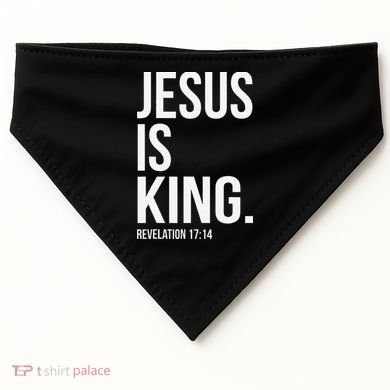 Jesus Is King Bible Scripture Christian USA-Made Doggie Bandana