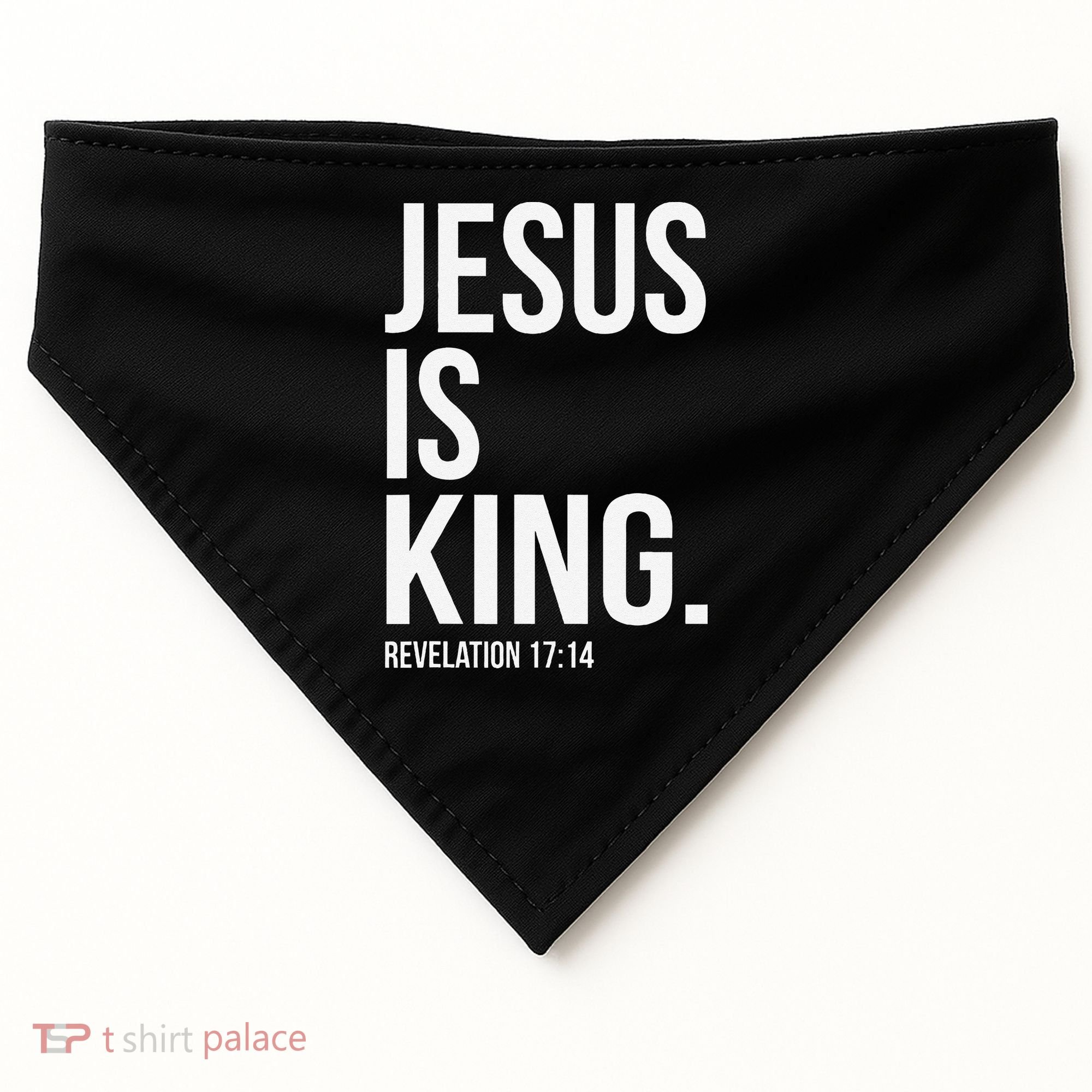 Jesus Is King Bible Scripture Christian USA-Made Doggie Bandana