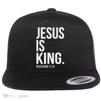 Jesus Is King Bible Scripture Christian Flat Bill Trucker Hat thumb 0