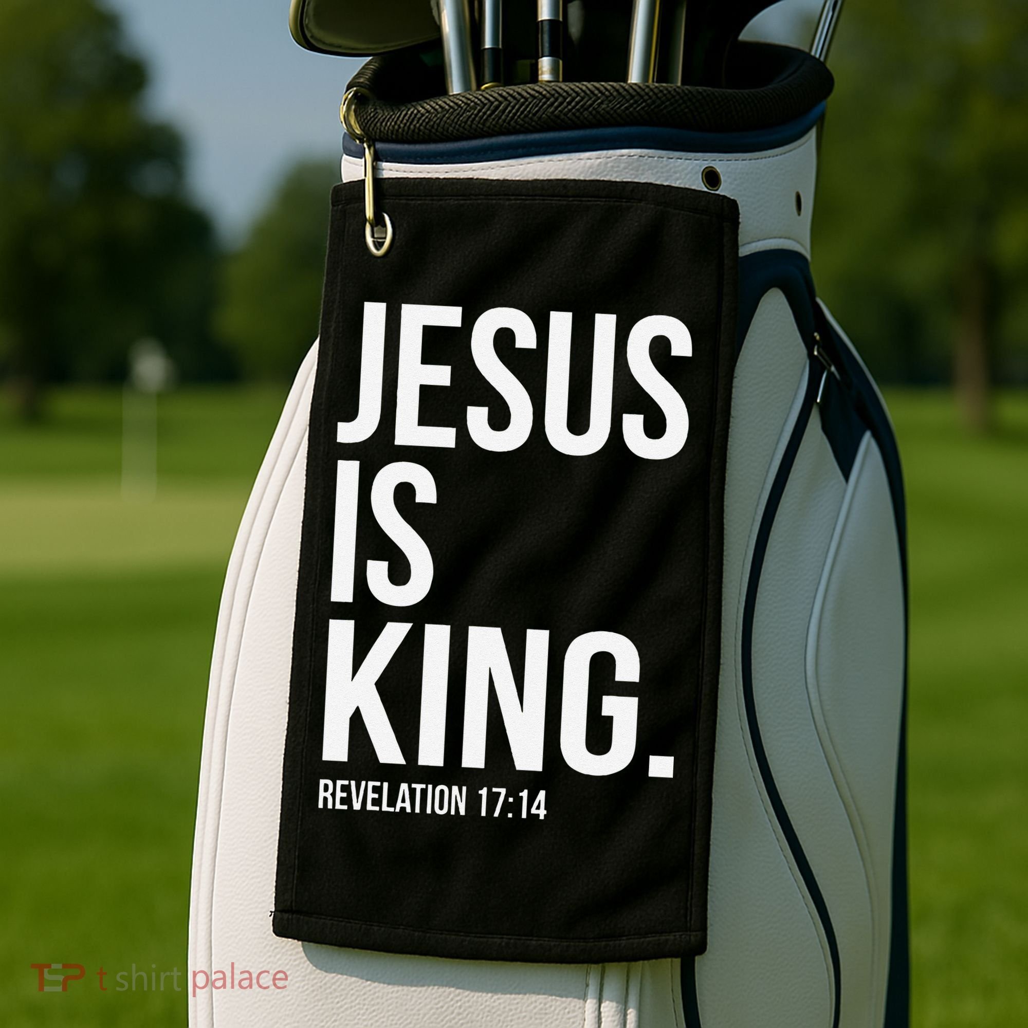 Jesus Is King Bible Scripture Christian Golf Towel