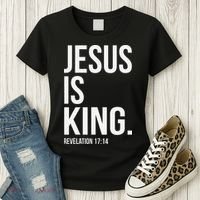 Jesus Is King Bible Scripture Christian Women's T-Shirt thumb 3