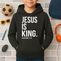 Jesus Is King Bible Scripture Christian Kids Hoodie thumb 2