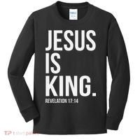 Jesus Is King Bible Scripture Christian Kids Long Sleeve Shirt thumb 0