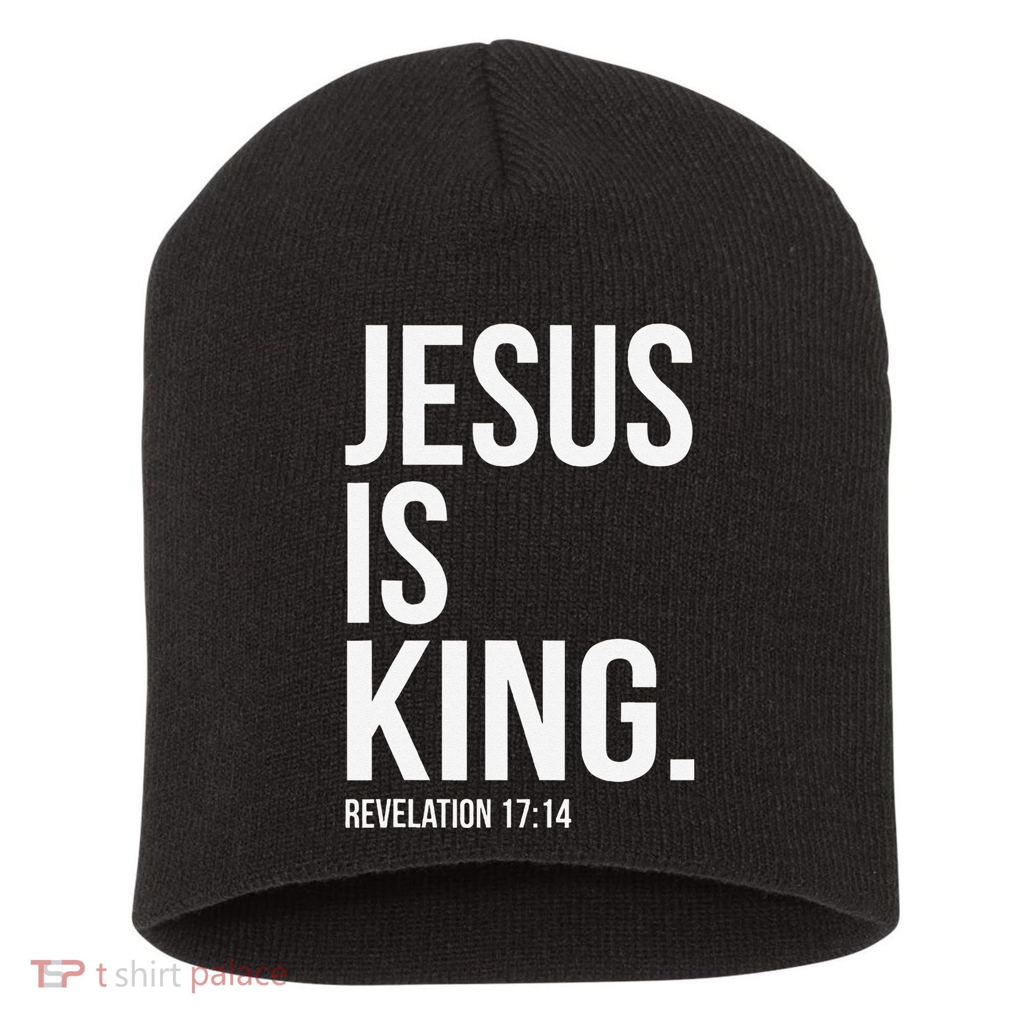 Jesus Is King Bible Scripture Christian Short Acrylic Beanie