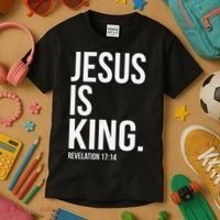 Jesus Is King Bible Scripture Christian Kids T-Shirt thumb 3