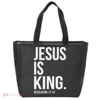Jesus Is King Bible Scripture Christian Tote Bag thumb 0