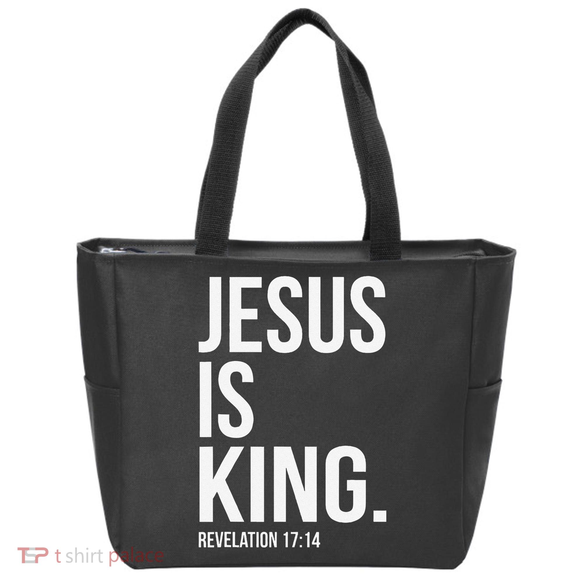 Jesus Is King Bible Scripture Christian Tote Bag