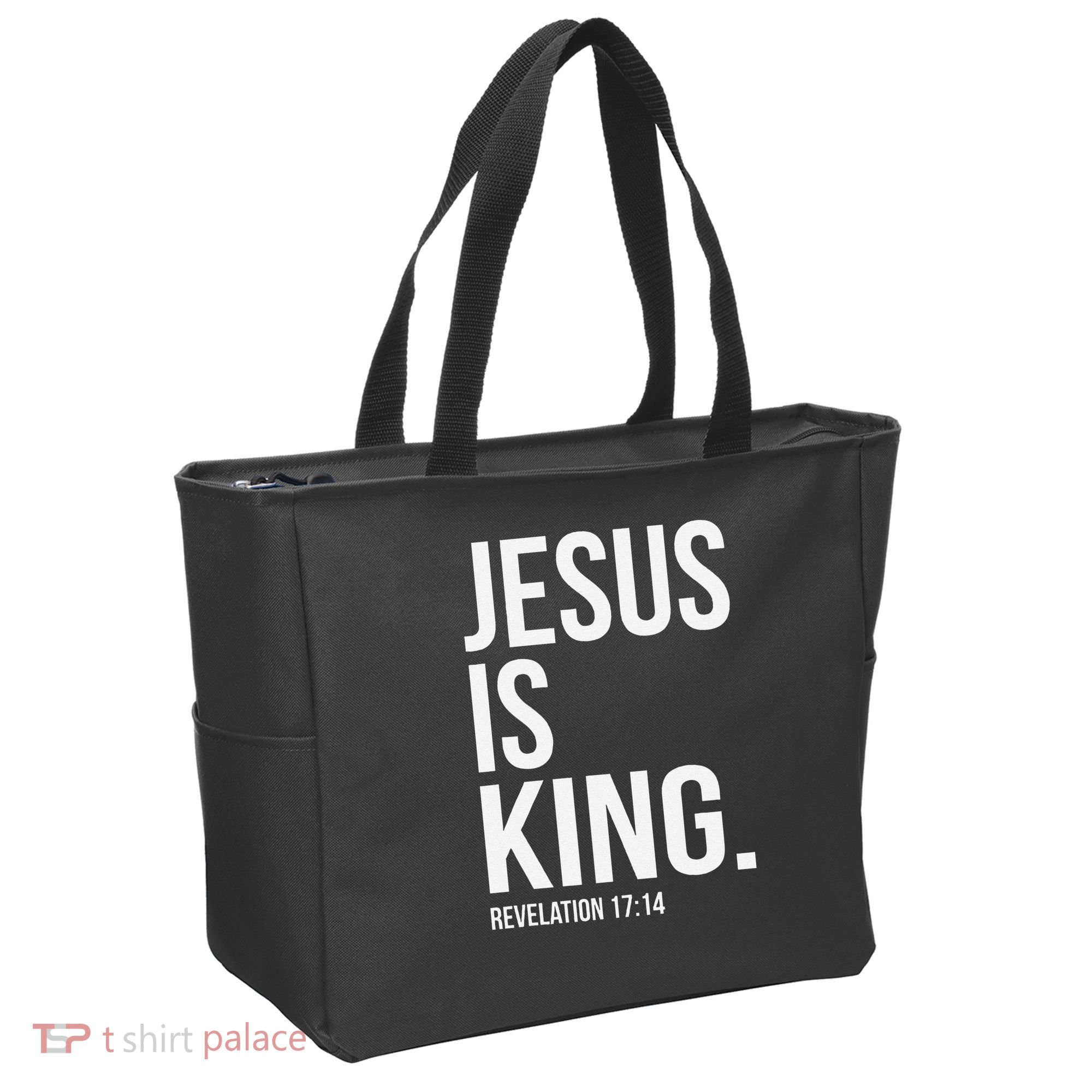 Jesus Is King Bible Scripture Christian Tote Bag