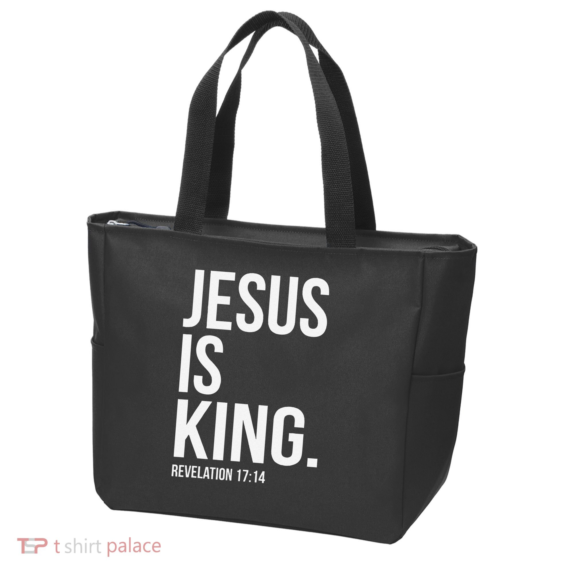 Jesus Is King Bible Scripture Christian Tote Bag
