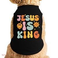 Jesus Is King Christian Religious Doggie Tank thumb 0