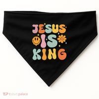 Jesus Is King Christian Religious USA-Made Doggie Bandana thumb 0