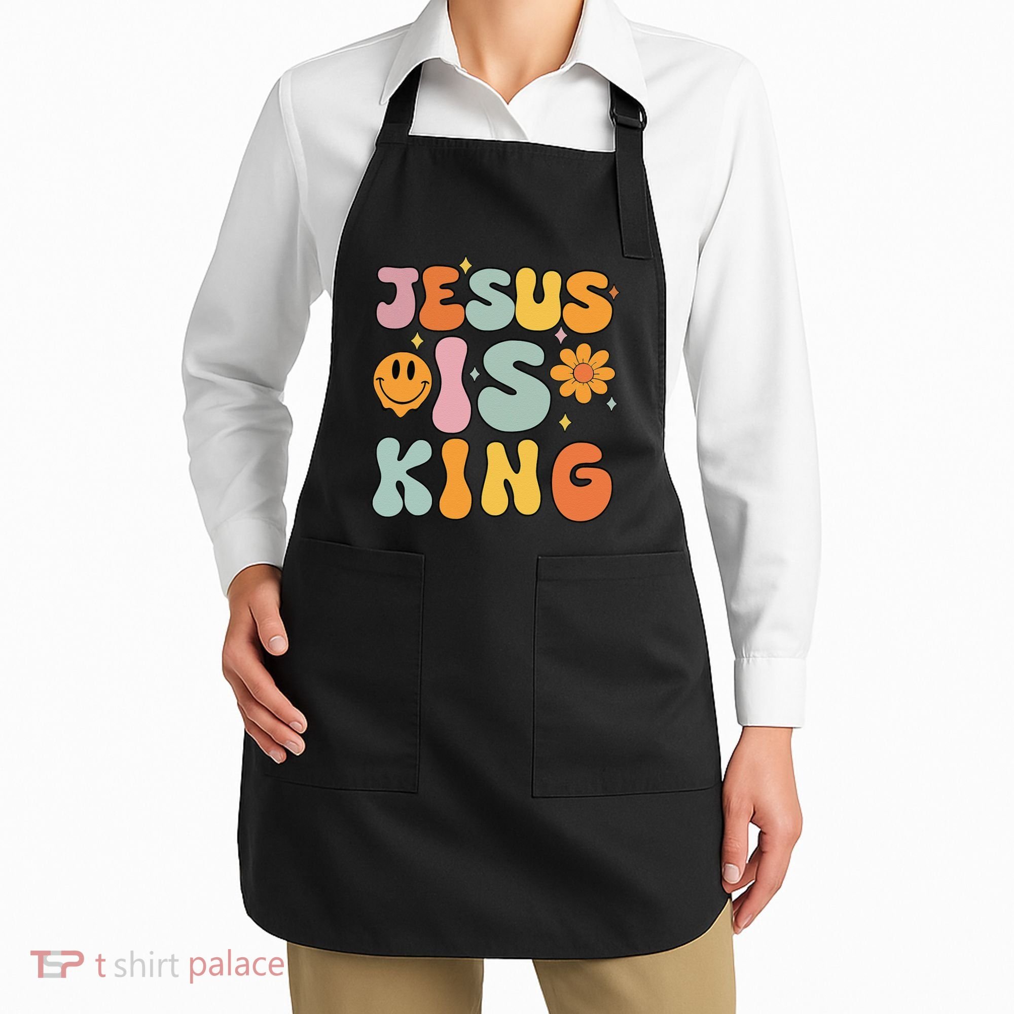 Jesus Is King Christian Religious Apron