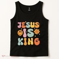Jesus Is King Christian Religious Tank Top thumb 2