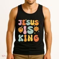 Jesus Is King Christian Religious Tank Top thumb 3