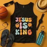 Jesus Is King Christian Religious Tank Top thumb 4
