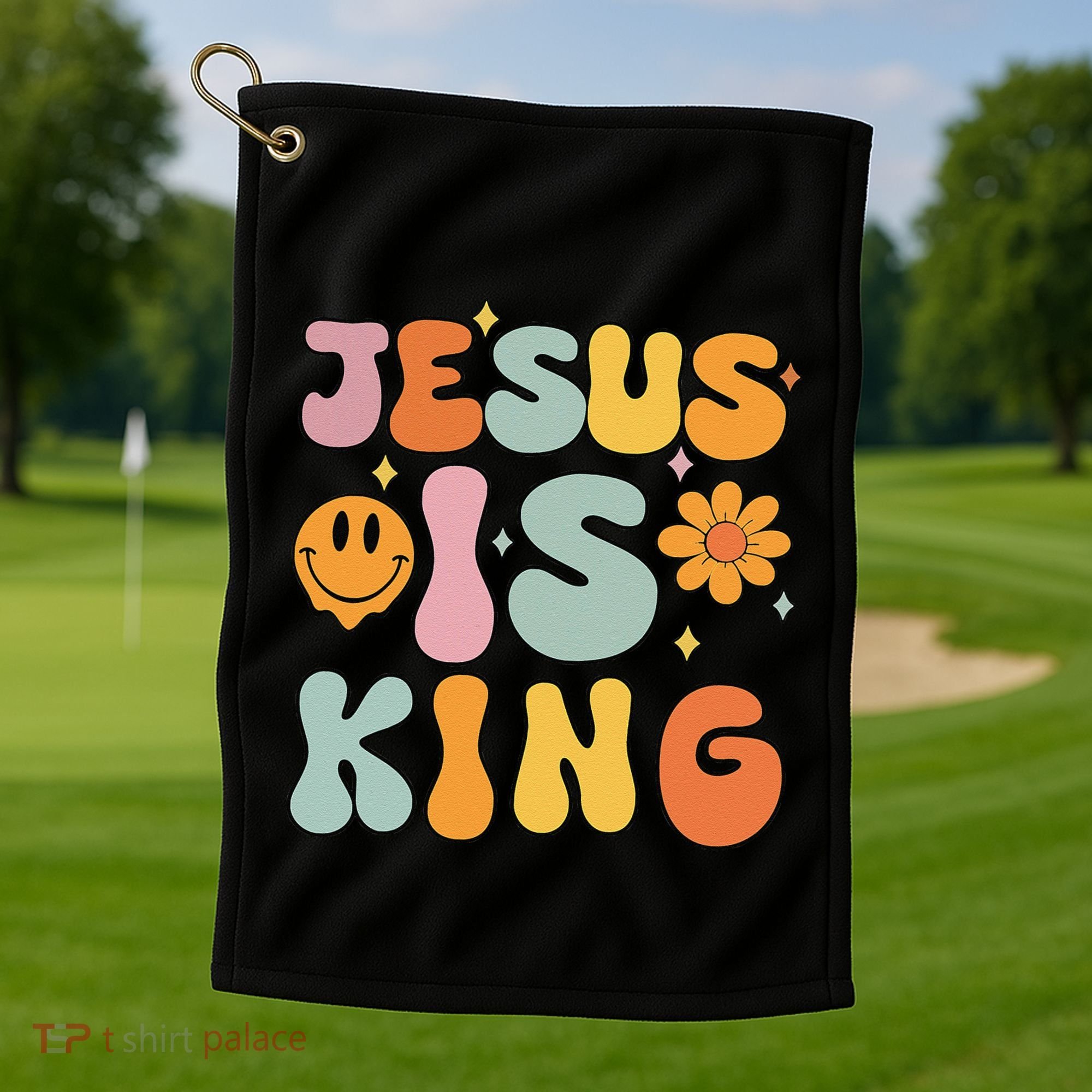 Jesus Is King Christian Religious Golf Towel