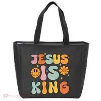 Jesus Is King Christian Religious Tote Bag thumb 0