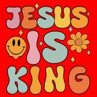 Jesus Is King Christian Religious Santa Hat thumb 1