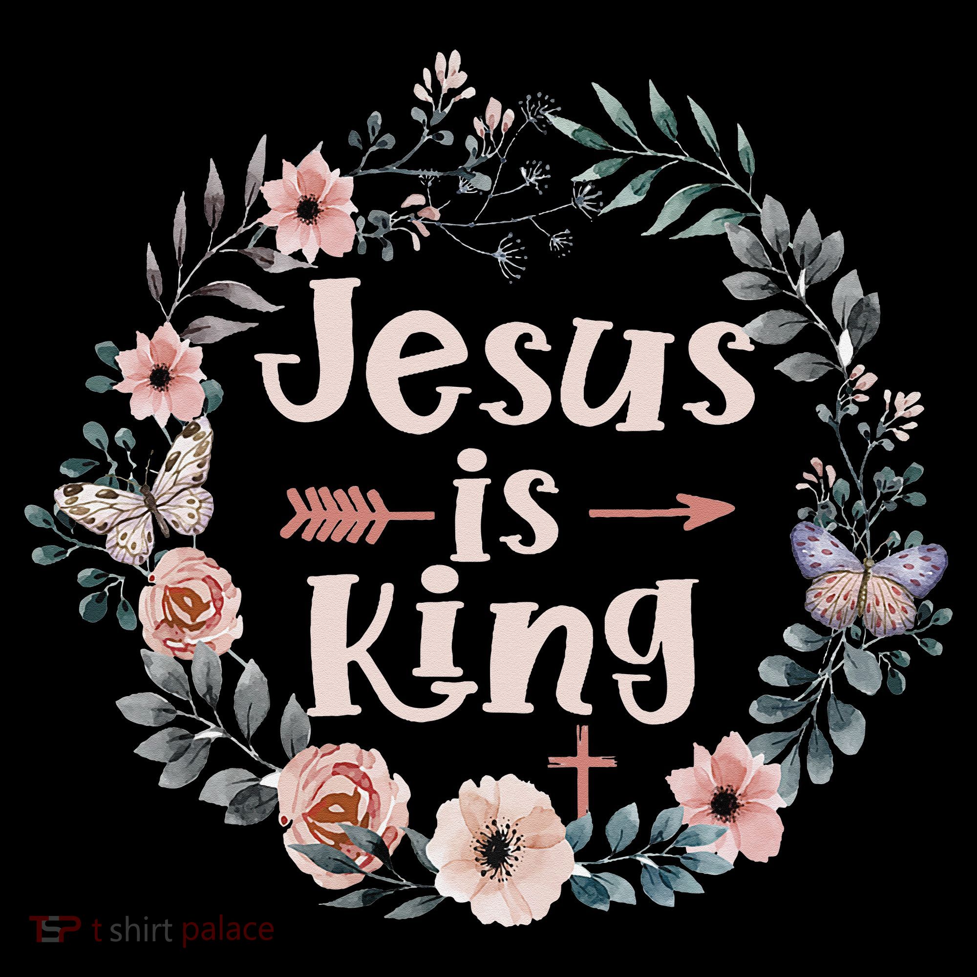 Jesus Is King Religious Floral Christian Coffee Mug