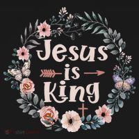Jesus Is King Religious Floral Christian Women's Hoodie thumb 2