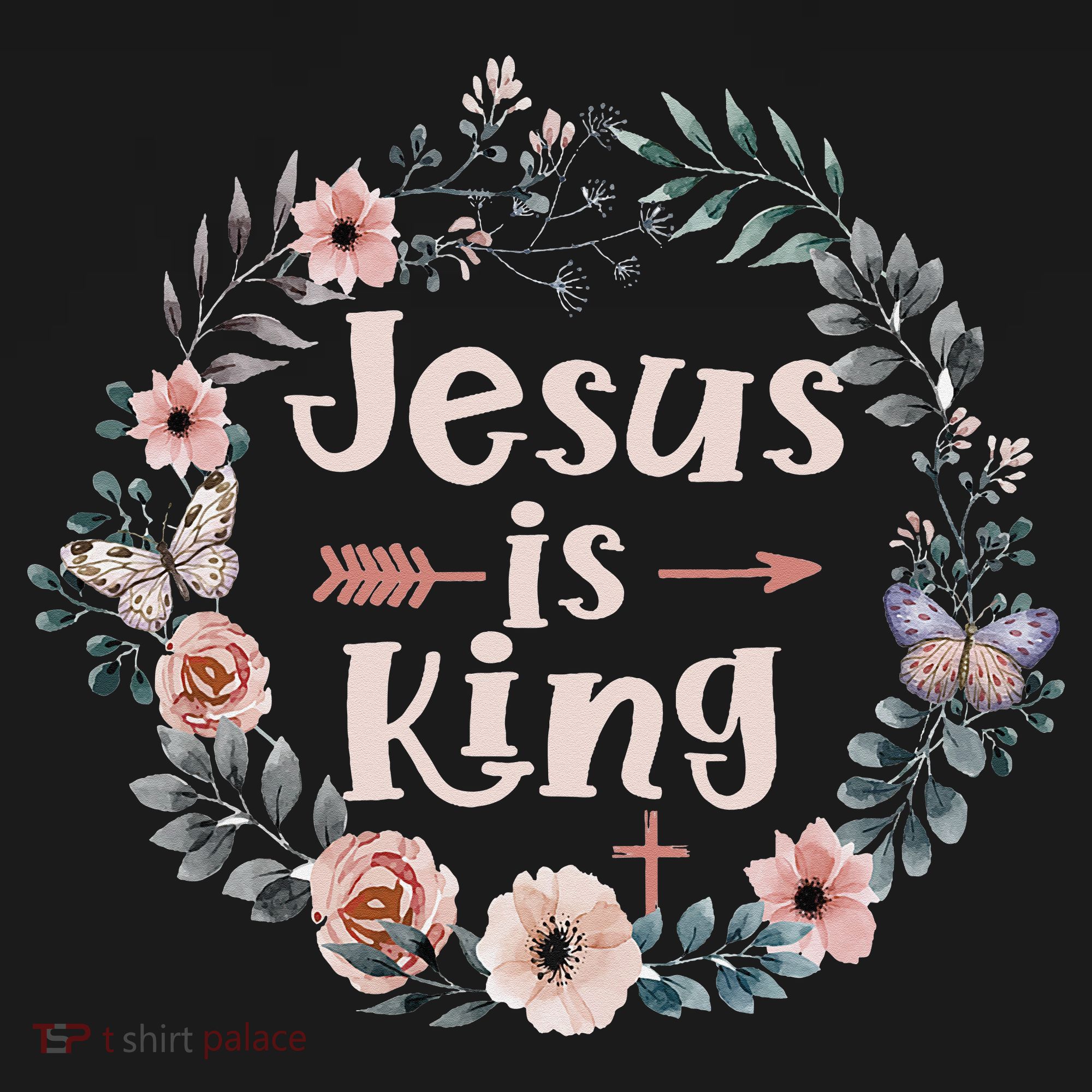 Jesus Is King Religious Floral Christian Women's Hoodie