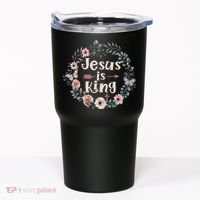 Jesus Is King Religious Floral Christian Tumbler thumb 0