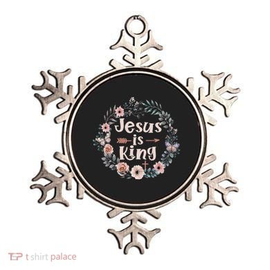 Jesus Is King Religious Floral Christian Ornament
