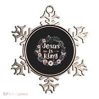 Jesus Is King Religious Floral Christian Ornament thumb 0