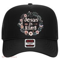 Jesus Is King Religious Floral Christian Hat thumb 0