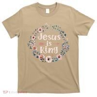 Jesus Is King Religious Floral Christian T-Shirt thumb 0