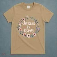 Jesus Is King Religious Floral Christian T-Shirt thumb 5
