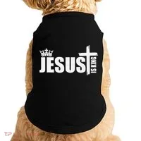 Jesus Is King Simple Crown Logo Doggie Tank thumb 0