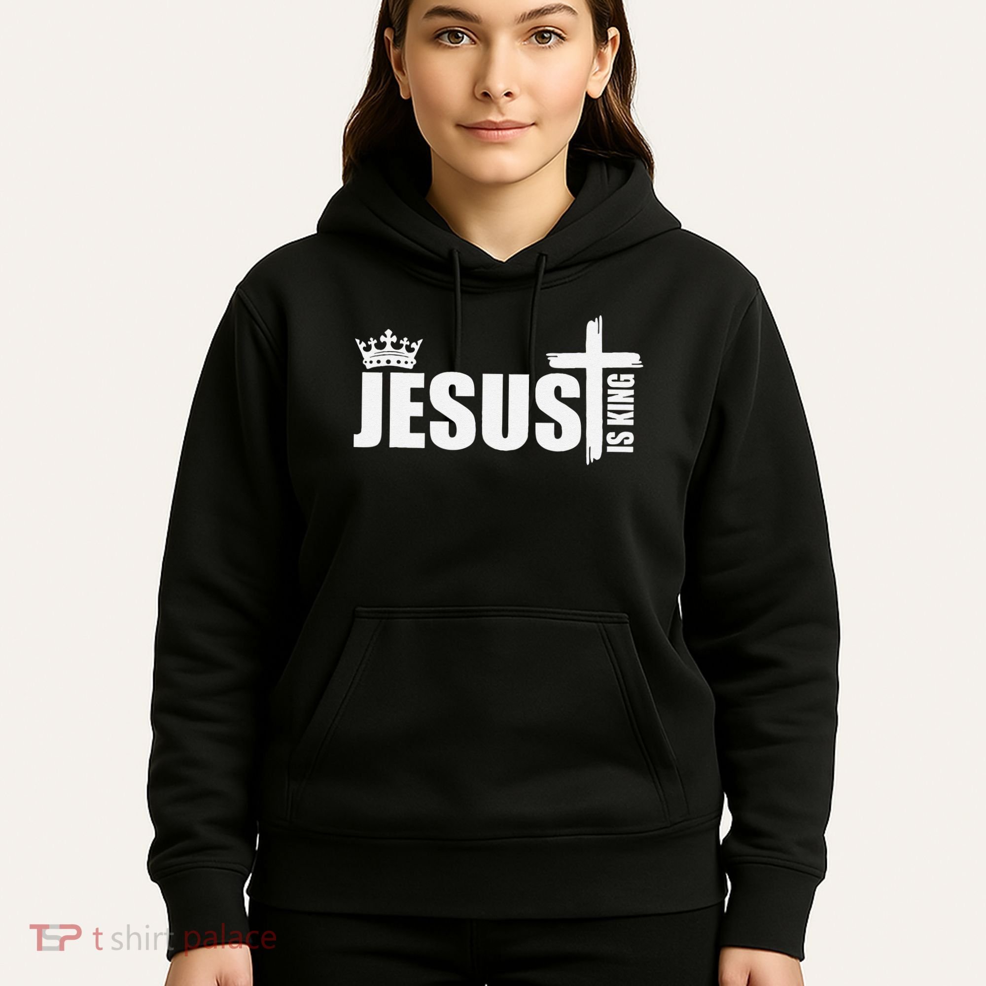 Jesus Is King Simple Crown Logo Hoodie