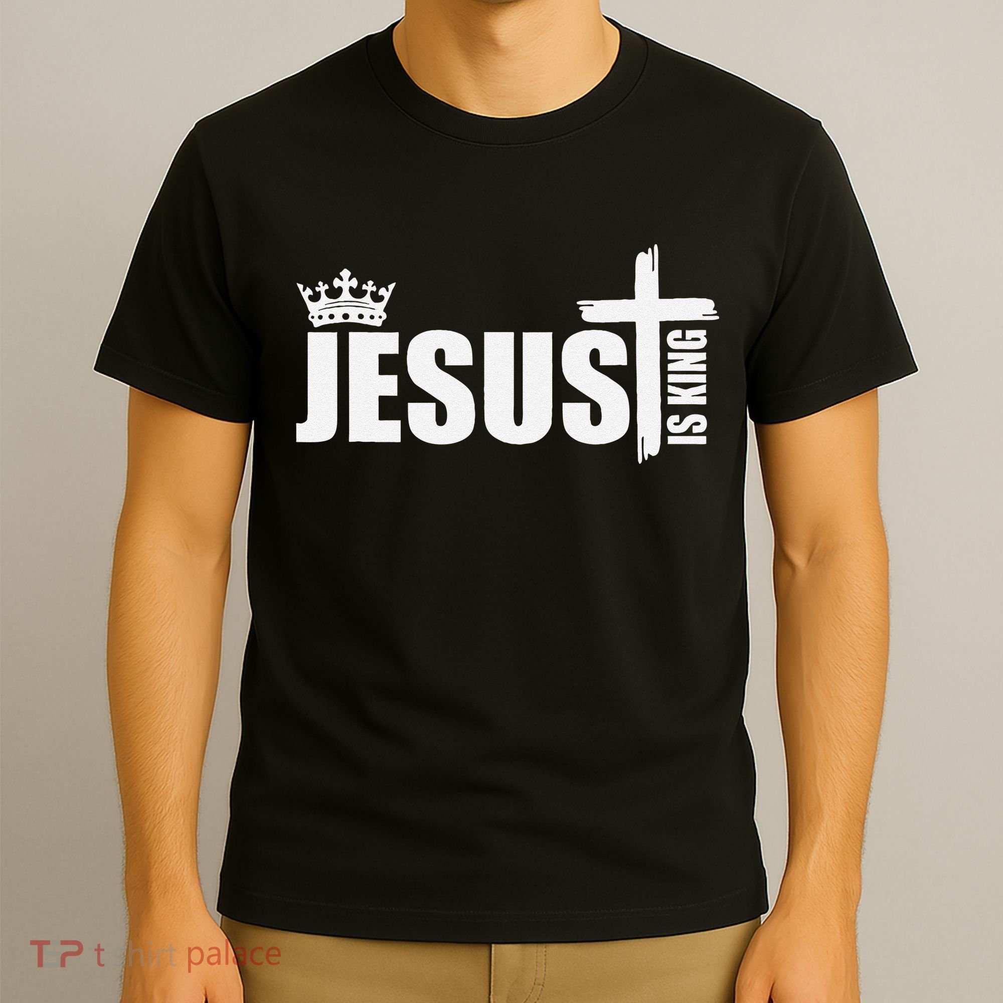 Jesus Is King Simple Crown Logo T-Shirt