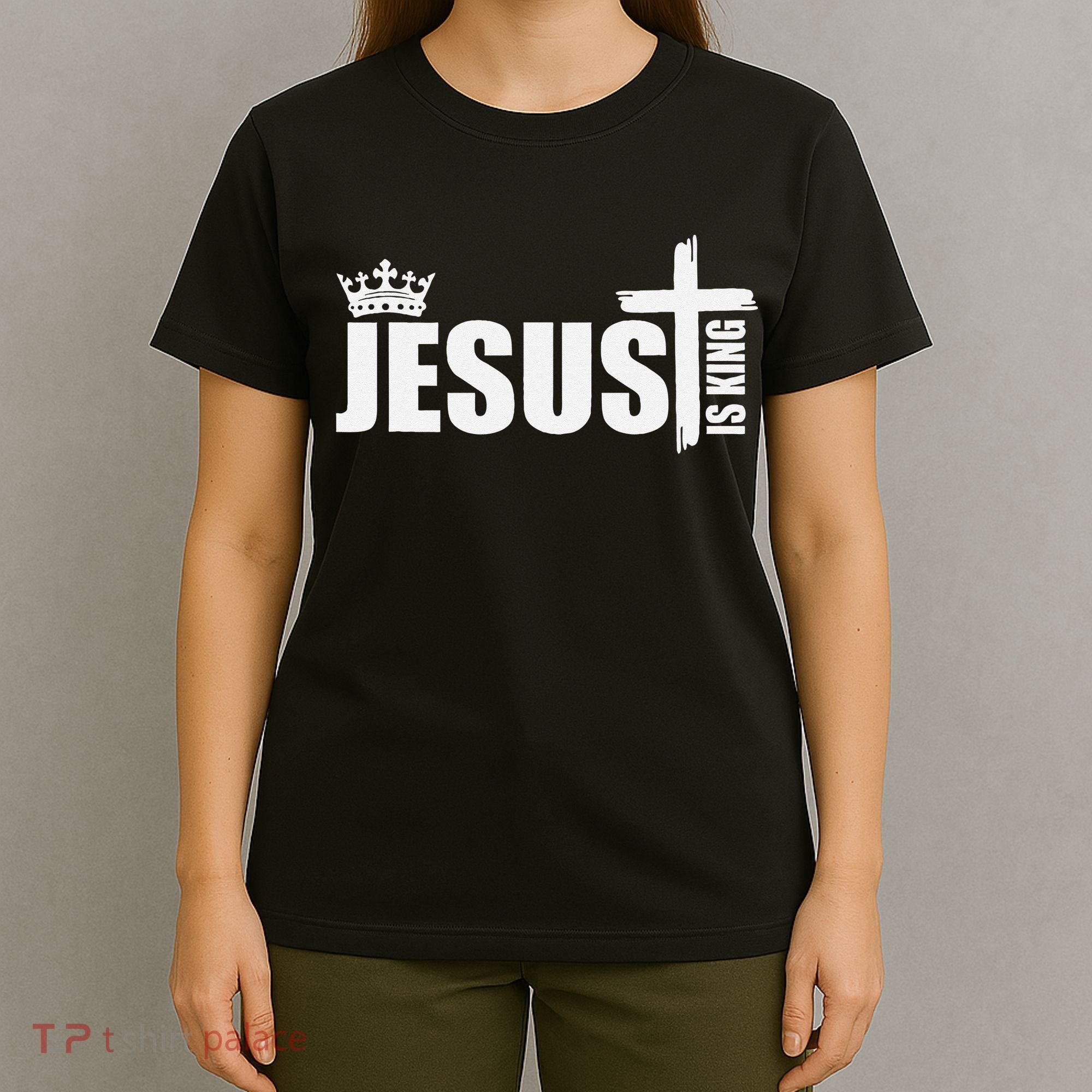 Jesus Is King Simple Crown Logo T-Shirt